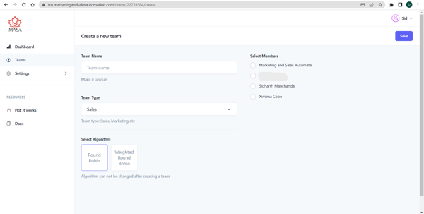 Team details Team details